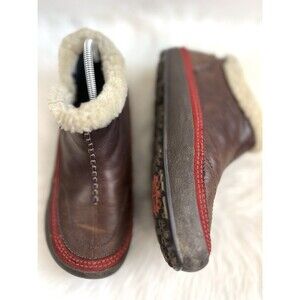 Merrell Komodo Tibet Cinnamon Brown Leather Sherpa Trim Booties Polartec Sz 8.5